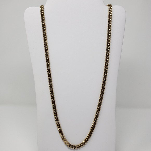 Monet Gold Tone Cuban Link Chain Necklace Long 29" - Picture 1 of 5